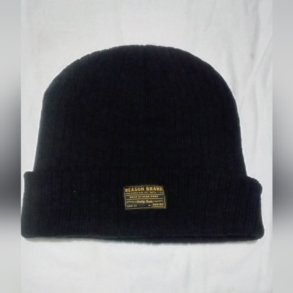 Reason Brand Black Knit Beanie